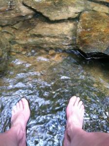 Hanging Rock Toes in Stream