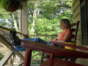 Front porch (go figure) at the Mountainaire Inn, Blowing Rock, NC.